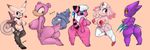  angelbreed anus breasts butt chansey clefable crobat eyewear female flaaffy glasses lips nintendo pasties pok&#233;mon pok&eacute;mon pussy slowbro spread_ass spread_butt spreading video_games 