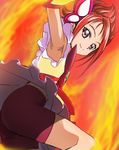  armpits bike_shorts cure_rouge fire haruyama_kazunori looking_at_viewer magical_girl natsuki_rin precure red_eyes red_hair red_shorts short_hair shorts smile solo spiked_hair yes!_precure_5 