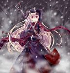  axis_powers_hetalia black_gloves blonde_hair blood genderswap genderswap_(mtf) gloves grin hair_in_mouth ido_(teketeke) long_hair red_eyes russia_(hetalia) russian scarf shaded_face shovel smile snow solo translated yandere 