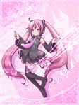  akino_coto black_footwear boots closed_eyes hatsune_miku highres long_hair md5_mismatch musical_note necktie open_mouth pink_eyes pink_hair sakura_miku skirt solo thigh_boots thighhighs very_long_hair vocaloid zoom_layer 
