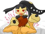  2010 alacarte blush cunnilingus cute_fangs female human japanese_text male male/female mammal mawile nintendo oral pok&eacute;mon pok&eacute;mon_(species) red_eyes sex sweat text translation_request urine vaginal video_games 