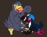  all_fours avian beak camcartoonfanatic cum cum_in_ass cum_in_mouth cum_inside cum_on_hand cum_on_tongue cum_string dripping erection gay humanoid_penis hypnosis male mind_control nude penis plain_background sitting tongue tongue_out toucan uncut 