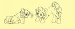  cutie_mark duo equine female feral fillyphalanx friendship_is_magic hair horn horse line_art mammal monochrome my_little_pony plain_background pony rarity_(mlp) sibling sisters sweetie_belle_(mlp) unicorn young 