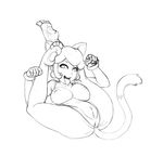  :p animal_ears anus bracelet breasts cat_ears cat_tail catsuit center_opening clitoris earrings flexible greyscale highres jewelry kemonomimi_mode large_breasts legs_over_head lineart lips lm_(legoman) long_hair lying mario_(series) monochrome nipples on_back paw_pose princess_peach pussy sketch solo super_mario_bros. tail tongue tongue_out 