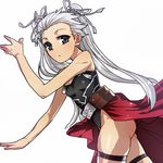  archer archer-tan ass bad_id bad_pixiv_id black_eyes fate/stay_night fate_(series) flat_ass genderswap genderswap_(mtf) leotard lowres mitsuki_mitsuno silver_hair solo tan twintails white_hair 