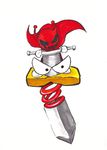  mack marker_(medium) nib_pen_(medium) no_humans spring_(object) super_mario_rpg sword traditional_media tsukasa-emon weapon 