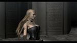  1girl 3d animated animated_gif blonde_hair bouncing_breasts breasts capcom cleavage devil_may_cry devil_may_cry_4 gun handgun large_breasts long_hair midriff open_clothes trish trish_(devil_may_cry) walking weapon 