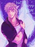  blonde_hair caesar_anthonio_zeppeli collar dated happy_birthday jojo_no_kimyou_na_bouken loooup male_focus solo tegaki wristband 