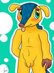  anthro armadillo balls blush cute fifa flaccid fuleco green_eyes looking_at_viewer male mascot mundiela nude penis plain_background solo zekromlover 