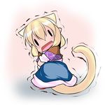  animal_ears blonde_hair chibi hoshizuki_(seigetsu) mizuhashi_parsee puru-see short_hair tail touhou trembling |_| 