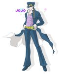  bad_id bad_pixiv_id bellbottoms black_hair gakuran hat jojo_no_kimyou_na_bouken kazuma_kaneko_(style) kuujou_joutarou male_focus parody persona persona_2 sakusigi school_uniform solo style_parody 