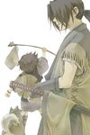  bad_id bad_pixiv_id black_hair brown_hair dog japanese_clothes katana kotarou_(stranger) male_focus nanashi_(stranger) ribbon sheath sheathed solo stranger_mukou_hadan sword tame tobimaru_(stranger) weapon 