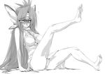  barefoot feet greyscale hairan kos-mos kos-mos_ver._4 monochrome solo xenosaga xenosaga_episode_iii 