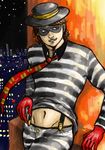  a_clockwork_orange alex_delarge bad_id bad_pixiv_id city hamburglar male_focus mask mcdonald's midriff necktie parody satou_momonnyo sketch solo 