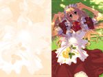  888 blonde_hair blue_eyes flower lying maid original solo 