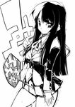  akiyama_mio greyscale hyocorou k-on! monochrome school_uniform solo 