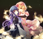  blonde_hair blue_hair elbow_gloves frederica_bernkastel gloves hat lambdadelta multiple_girls pink_hat skirt umineko_no_naku_koro_ni vienri 