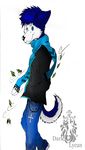  bluehusky canine caninewolfcoldeye clothed clothing cold dog eye husky invalid_color male mammal side_view solo wolf 