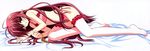  absurdres bra brown_eyes dakimakura full_body highres legs lisianthus long_hair long_image lying nishimata_aoi on_side panties pink_bra pink_legwear pink_panties pointy_ears red_hair scan shuffle! side-tie_panties solo thighhighs underwear very_long_hair wide_image 