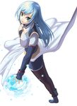  black_legwear blue_eyes blue_hair coat cuboon from_above full_body highres long_hair maria_traydor pantyhose shoes skirt smile solo star_ocean star_ocean_till_the_end_of_time white_background zodiac 