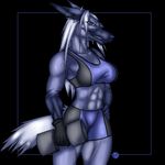  anthro arctic bodybuilder canine cyera female fitness folf fox freeweight hybrid krinkels mammal muscles muscular_female pinup pose solo wolf 