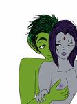  beast_boy breasts female male nipples nude raven_(teen_titans) sketchthedead straight teen_titans 