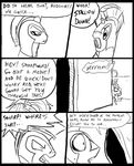  angry black_and_white comic dialog english_text equine eyes feral friendship_is_magic horse male mammal metal_(artist) monochrome my_little_pony outside pony royal_guard_(mlp) text 