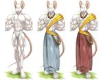  abs beads biceps eyes_closed fur invalid_tag jojo male monk mouse muscles navel necklace pecs pink_nose robe rodent solo underwear whiskers white_fur wolfiecanem 