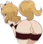  bent_over blush butt crossdressing equine female girly horse looking_back maid maid_uniform male mammal momorodent pussy raised_tail solo sweat 