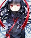  akoko_(1793) azami_(kagerou_project) bad_id bad_pixiv_id black_hair hair_ribbon highres kagerou_project long_hair red_eyes ribbon solo 