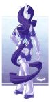  anthro anthrofied bottomless butt clothed clothing cutie_mark equine female friendship_is_magic hair hooves horn mammal my_little_pony notorious84 purple_hair pussy rarity_(mlp) smile solo standing tight_clothing unicorn 