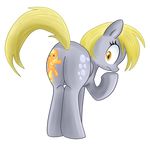  absurd_res alpha_channel applejack_(mlp) blonde_hair butt cutie_mark derpy_hooves_(mlp) duo equine female feral friendship_is_magic fur grey_fur hair hi_res horse mammal my_little_pony orange_fur pegasus plain_background pony pridark size_difference transparent_background wings yellow_eyes 
