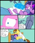  2012 bandage bed blue_eyes brown_hair clothing comic cutie_mark defibrillator dialog doctor doctor_stable_(mlp) duo english_text equine eyewear female feral friendship_is_magic fur glasses group hair horn horse hospital inside male mammal metal_(artist) my_little_pony pink_fur pinkie_pie_(mlp) pony purple_fur purple_hair tears text twilight_sparkle_(mlp) unicorn yellow_fur 