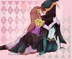  2girls artist_request barefoot blush elbow_gloves gloves heart kiss midna midna_(true) multiple_girls nintendo princess_zelda spoilers the_legend_of_zelda the_legend_of_zelda:_twilight_princess twili_midna twilight_princess yuri 