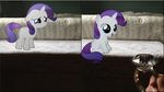  blue_eyes comic diamond duo equine female feral friendship_is_magic hair hand happy horn horse macgrubor mammal my_little_pony ponies_in_real_life pony purple_hair rarity_(mlp) ring sad sitting smile solo unicorn young 