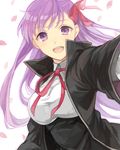  bad_id bad_pixiv_id bb_(fate)_(all) bb_(fate/extra_ccc) breasts fate/extra fate/extra_ccc fate_(series) hair_ribbon large_breasts long_hair nakamigawa petals purple_eyes purple_hair ribbon solo tegaki very_long_hair 