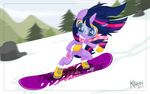  boots clothing cutie_mark equine eyewear female friendship_is_magic fur goggles grin hair horn horse killryde long_hair mammal mountain multi-colored_hair my_little_pony open_mouth outside pony purple_eyes purple_fur purple_hair rock rocks scarf sky smile snow snowboard snowboarding solo standing teeth tree twilight_sparkle_(mlp) unicorn winter 