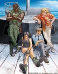  benny benny_(black_lagoon) black_lagoon dutch dutch_(black_lagoon) gun hawaiian_shirt okajima_rokuro revy revy_(black_lagoon) shirt short_shorts shorts weapon 