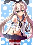  animated animated_png derivative_work hair_ribbon kantai_collection kaze_(kazesan) long_hair panties ribbon shimakaze_(kantai_collection) striped striped_legwear taro thighhighs underwear undressing 