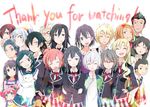  6+girls ;d ^_^ androgynous black_hair blonde_hair blue_eyes blue_hair brother_and_sister brown_hair closed_eyes ebina_hina english everyone glasses hair_ornament happy hayama_hayato hikigaya_hachiman hikigaya_komachi hiratsuka_shizuka io_naomichi kawasaki_saki long_hair looking_at_viewer miura_yumiko multiple_boys multiple_girls number one_eye_closed open_mouth orange_hair pink_hair resized school_uniform shiromeguri_meguri short_hair siblings simple_background smile thank_you totsuka_saika tsurumi_rumi upper_body white_background white_hair yahari_ore_no_seishun_lovecome_wa_machigatteiru. yuigahama_yui yukinoshita_haruno yukinoshita_yukino zaimokuza_yoshiteru 