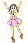  1girl atlus brown_hair chimu_(chimoon) doujima_nanako gloves persona persona_4 ribbon skirt twintails 