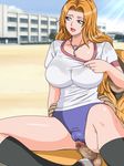  bleach breasts censored gaden large_breasts matsumoto_rangiku mole penis sweat testicles 