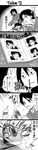 1girl black_hair blood blood_on_face coat comic eren_yeager greyscale highres laughing long_image mikasa_ackerman monochrome nosebleed open_mouth overcoat pout samoimo shingeki_no_kyojin short_hair smile tall_image tears translated 