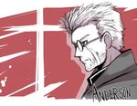  alexander_anderson character_name glasses hellsing male_focus monochrome profile scar seo_tatsuya solo 