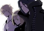  bad_id bad_pixiv_id black_hair blonde_hair blue_eyes fate/extra fate/extra_ccc fate_(series) gawain_(fate/extra) green_eyes julius_belkisk_harway leonard_bistario_harway male_focus multiple_boys nomoc 
