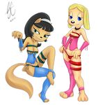  anthro barefoot beige_fur black_hair black_nose blonde_hair brandy_and_mr._whiskers brandy_harrington breasts brown_fur camel_toe canine cat clothed clothing crossover disney dog feline female fur hair half-dressed half_nude happy headband headgear hi_res kitty_katswell legwear long_hair looking_at_viewer mammal navel nickelodeon plain_background pointy_ears pussy raised_arm shadow shiny simple-creature sitting smile standing stockings t.u.f.f._puppy tan_fur teeth thong transparent_background unknown_artist white_nose 