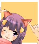  :3 animal_ears cat_ears hagino_aki hikari_(pokemon) lowres pokemon purple_eyes purple_hair solo 