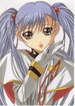  90s blue_hair gloves gotou_keiji highres hoshino_ruri kidou_senkan_nadesico kidou_senkan_nadesico_-_prince_of_darkness long_hair solo twintails yellow_eyes 