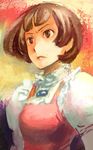  breasts brown_hair closed_mouth expressionless gundam juliet_sleeves large_breasts lips long_sleeves puffy_long_sleeves puffy_sleeves sakakibara-rem short_hair sochie_heim solo turn_a_gundam upper_body 