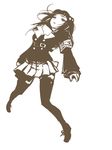  armband bad_id bad_pixiv_id brown gm hair_bobbles hair_ornament jacket long_hair monochrome ribbon simple_background solo thighhighs two_side_up umineko_no_naku_koro_ni ushiromiya_ange white_background zettai_ryouiki 